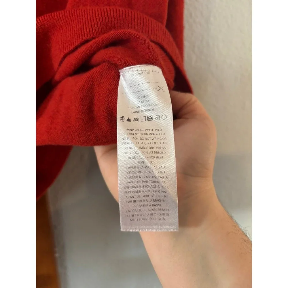 Pendleton Women's 100% Merino Wool v neck Sweater large orange medium - Picture 4 of 9